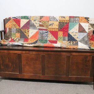 Vintage Y2K Safari Animal Print Quilt Leopard Zebra Whimsigoth Throw Blanket